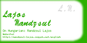 lajos mandzsul business card